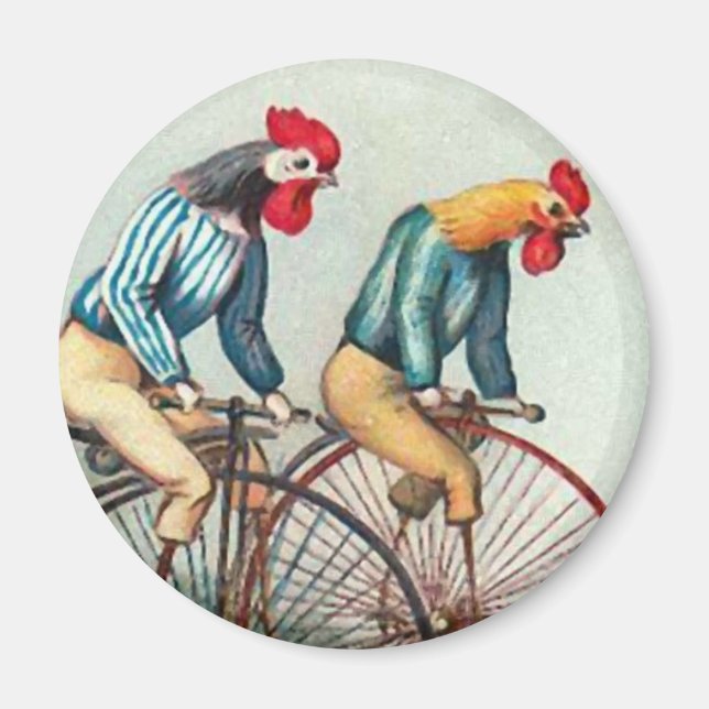Reitende Hähne Magnet (Vorne)