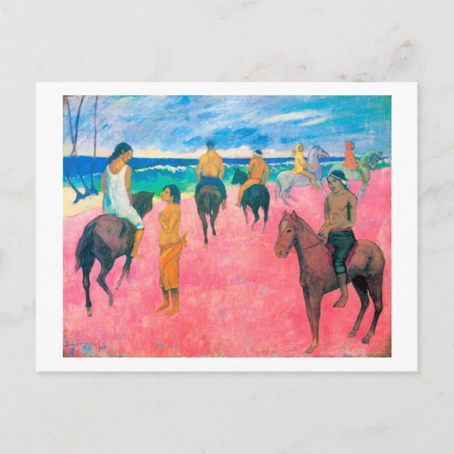 Reiter am Strand, Gauguin Postkarte (Vorderseite)