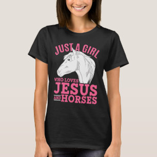 Reiter Christliche Reiterei Mädchen Frauen Pferd T-Shirt