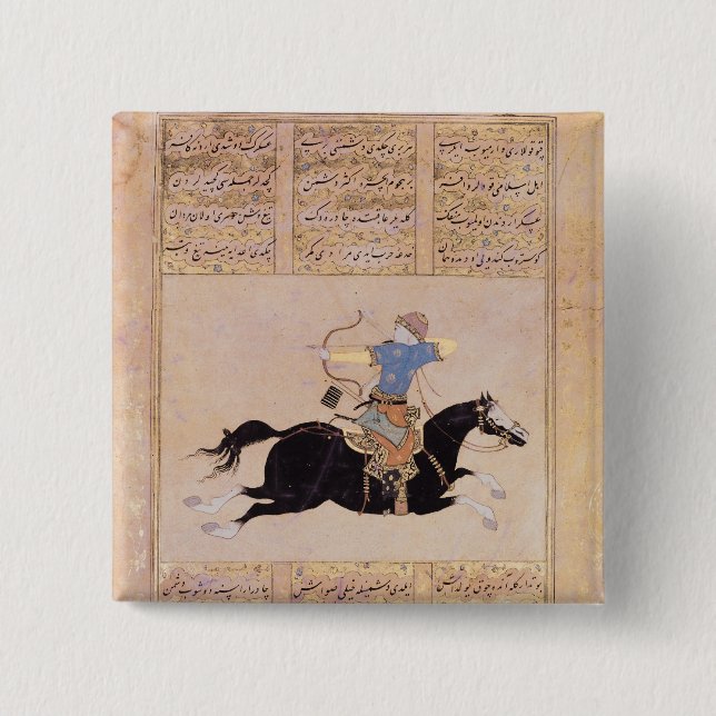 Reiter, der seins Bogen zeichnet Button (Vorderseite)