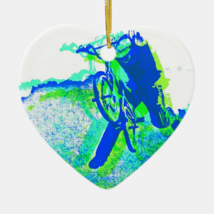 Reiter des Freistil-BMX in der coolen Keramik Ornament