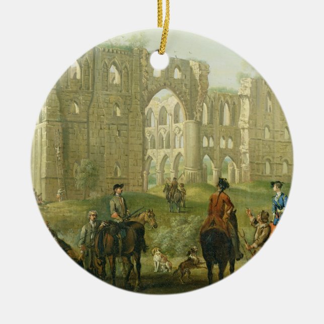 Reiter, die durch die Ruinen von Rievaulx Abtei, Keramik Ornament (Vorne)