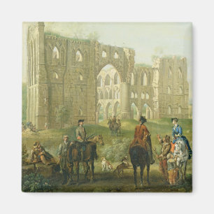 Reiter, die durch die Ruinen von Rievaulx Abtei, Magnet