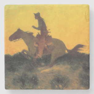 Reiter gegen den Sonnenuntergang (von Remington) Steinuntersetzer