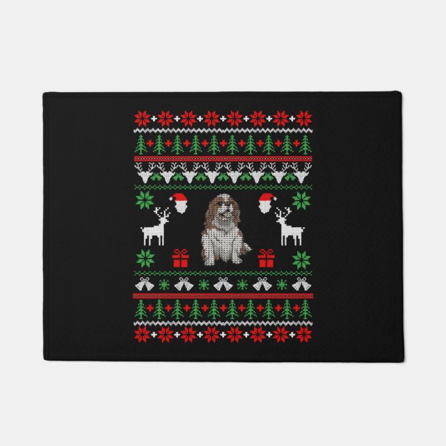 Reiter King Charles Christmas Fußmatte (Vorderseite)