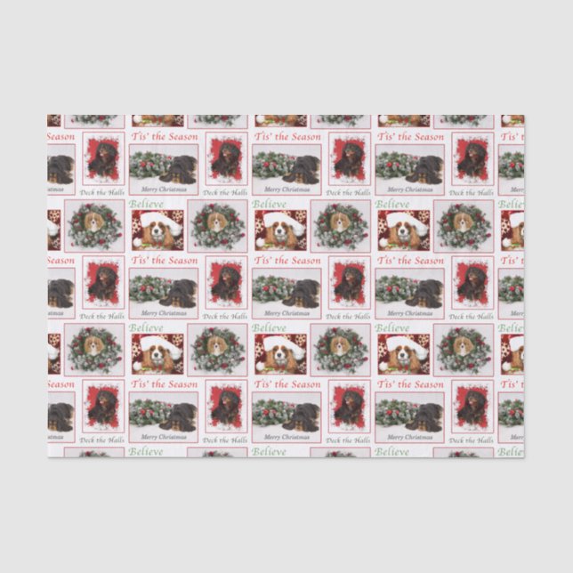 Reiter King Charles Christmas Seidenpapier (Vorderseite)
