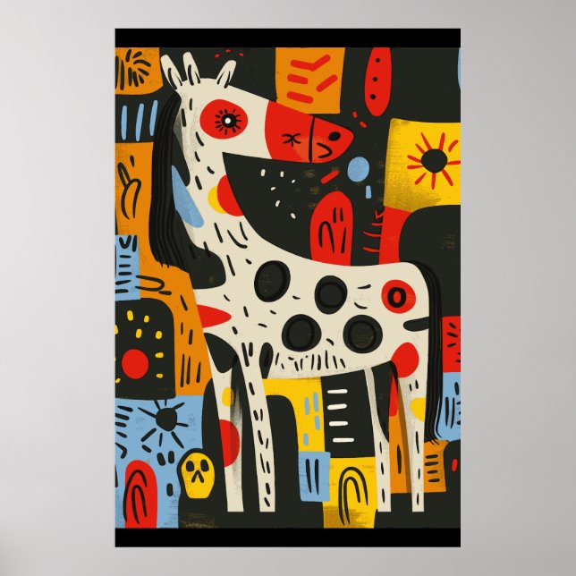 Reiter Lover Wasserfarben Art Poster (Vorne)