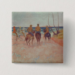 Reiter Paul Gauguins auf dem Strand 1902 Button
