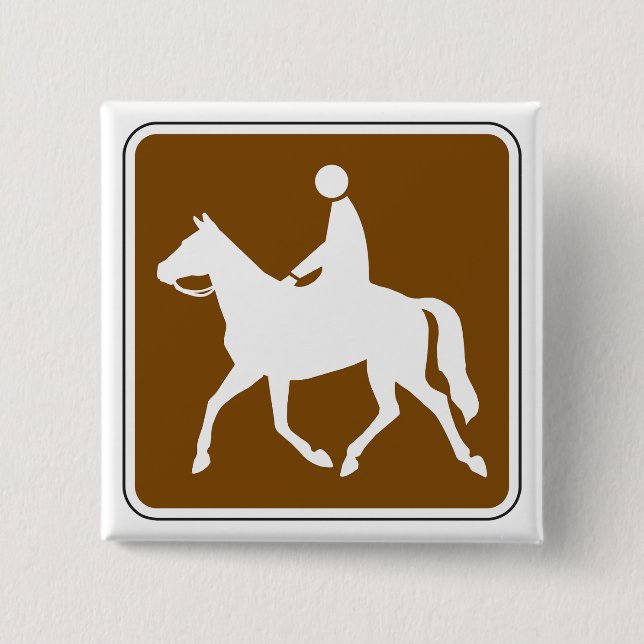 Reiter-Trail-Reitsilhouette-Symbol Button (Vorderseite)