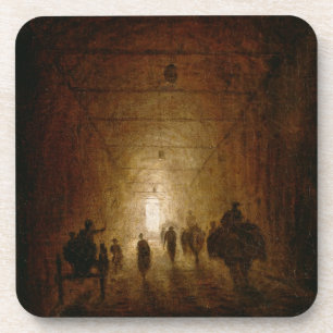 Reiter und Fußgänger, die durch ein gewölbtes P Getränkeuntersetzer