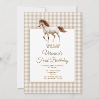 Reiter zum ersten Geburtstag Galopp Über Einladung