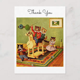 Reiterabenteuer Danke von einer Katzenkavallerie Postkarte