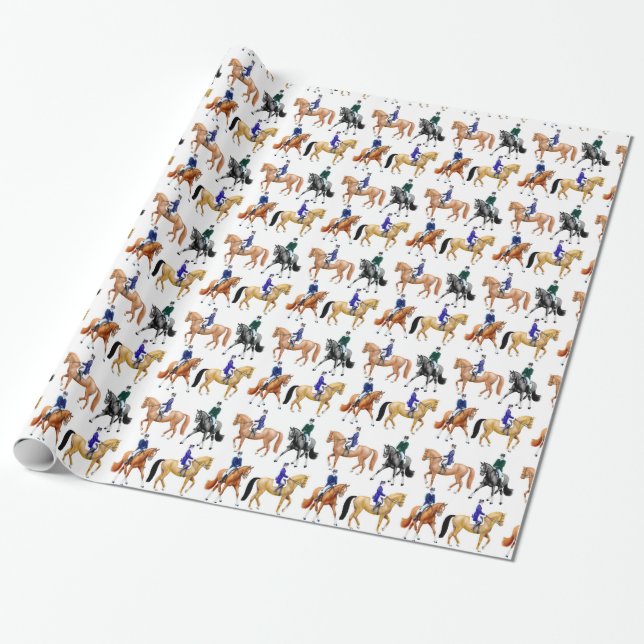 Reiterdressage-PferdePackpapier Geschenkpapier (Ungerollt)