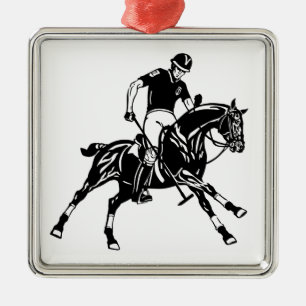 Reiterpolosport Silbernes Ornament