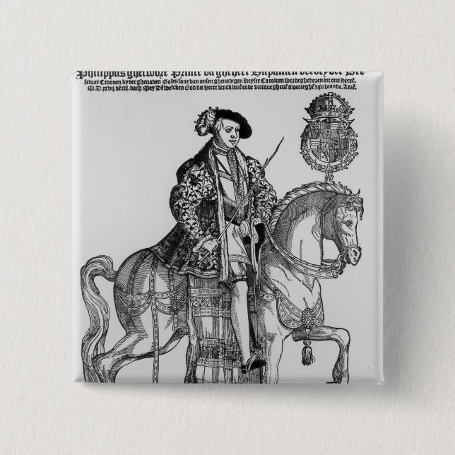 Reiterporträt von Philip II von Spanien Button (Vorderseite)