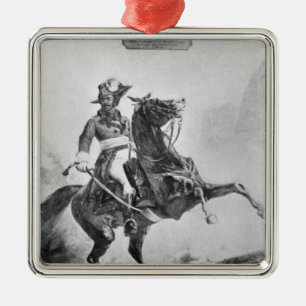 Reiterporträt von Thomas Alexandre Silbernes Ornament