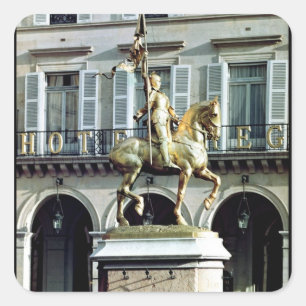 Reiterstatue von Jeanne d'Arc Quadratischer Aufkleber