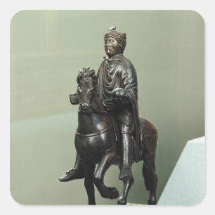 Reiterstatue von Karl der Große Quadratischer Aufkleber