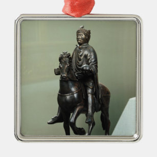 Reiterstatue von Karl der Große Silbernes Ornament