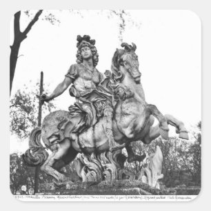 Reiterstatue von Louis XIV Quadratischer Aufkleber