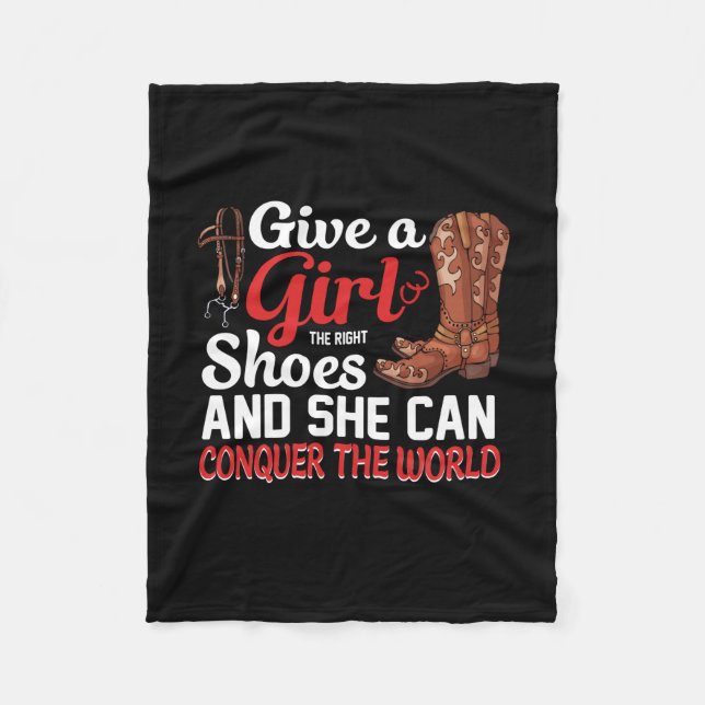 Reitgeschenk | Gib einem Mädchen Schuhe. Fleecedecke (Vorderseite)