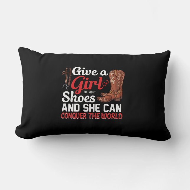 Reitgeschenk | Gib einem Mädchen Schuhe. Lendenkissen (Vorderseite)