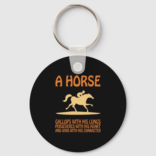 Reitgeschenk | Pferdegalopp Schlüsselanhänger (Vorderseite)