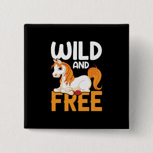 Reitgeschenk Wild und frei Button