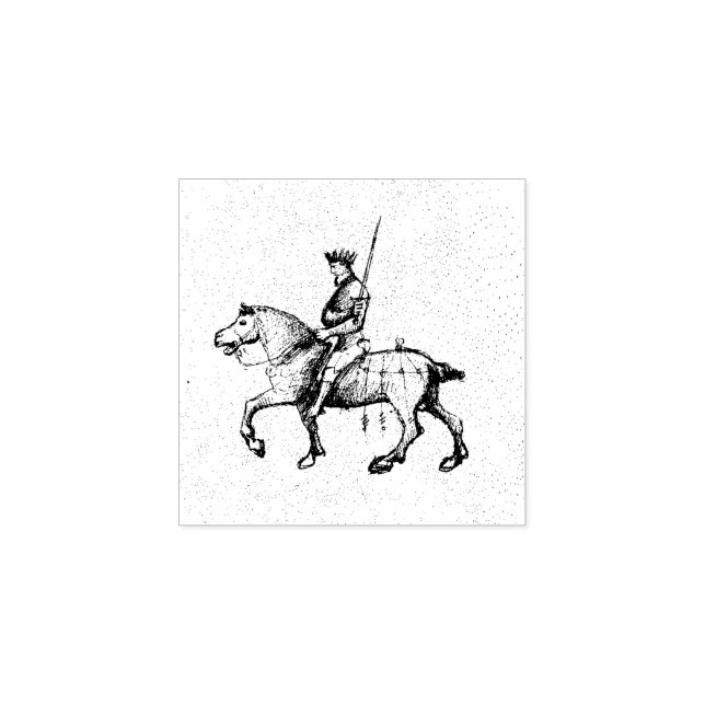 Reitkamm (mittelalterliches Manuskript 1.3) Gummistempel (Prägung)