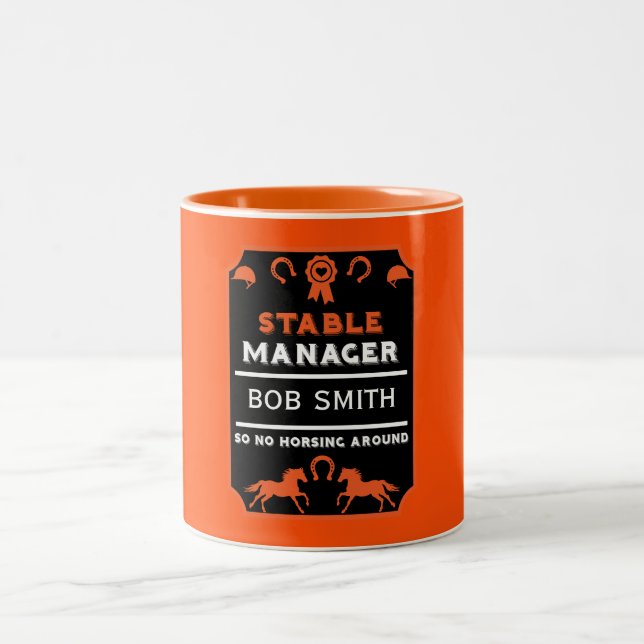 Reitlehrer Zweifarbige Tasse (Mittel)