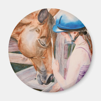 Reitmädchen und ihr Reittier Magnet