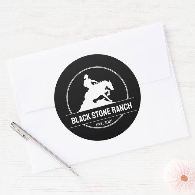 Reitmarkenzeichen für Western Runder Aufkleber (Umschlag)