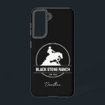 Reitmarkenzeichen für Western Samsung Galaxy Hülle<br><div class="desc">Das Logo der Pferderanch mit rutschendem Reitvektor,  Reitstall,  Logo der Pferdehaltung,  Branding für Ihr Pferdegeschäft. Sie können dieses Design auf jedes andere Produkt auf Zazzle übertragen,  schauen Sie sich an: "Transfer Design zu einem Produkt"!</div>