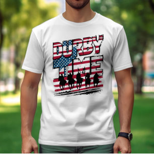 Reitpatrouillen vor amerikanischer Flagge T-Shirt