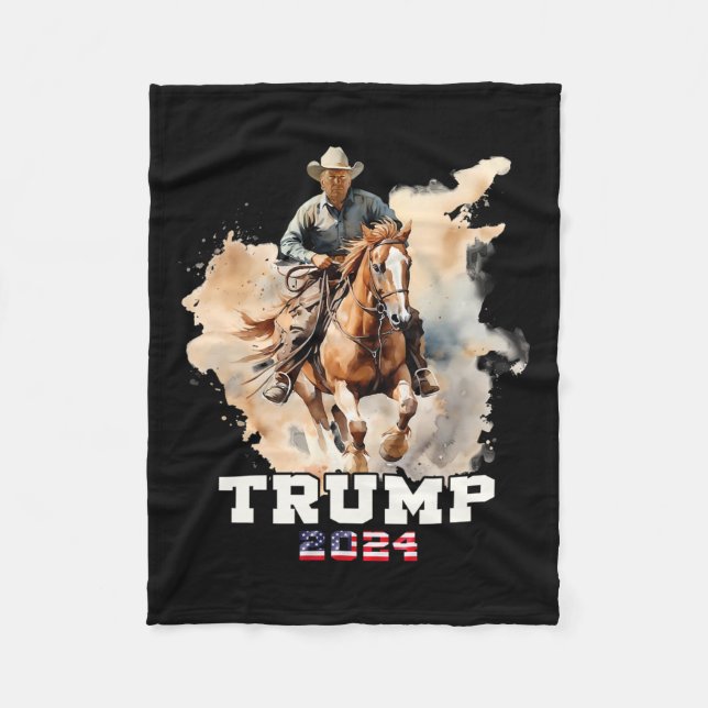Reitpferd American Flag Cowboy Fleecedecke (Vorderseite)