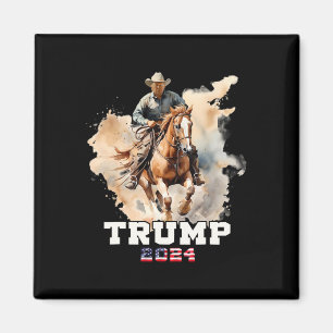 Reitpferd American Flag Cowboy Magnet