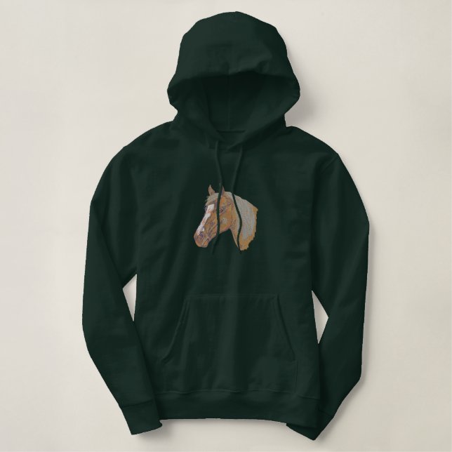Reitpferd Bestickter Hoodie (Design vorne)