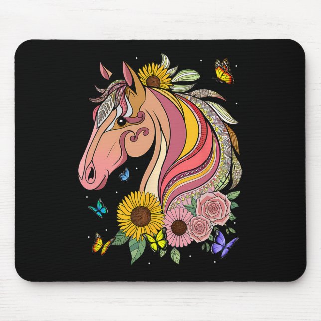 Reitpferd Bohemisches Portrait Mousepad (Vorne)