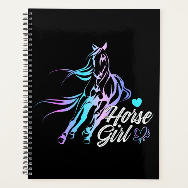 Reitpferd Cowgirl Black Horseback Reitpferd  Planer (Vorderseite)