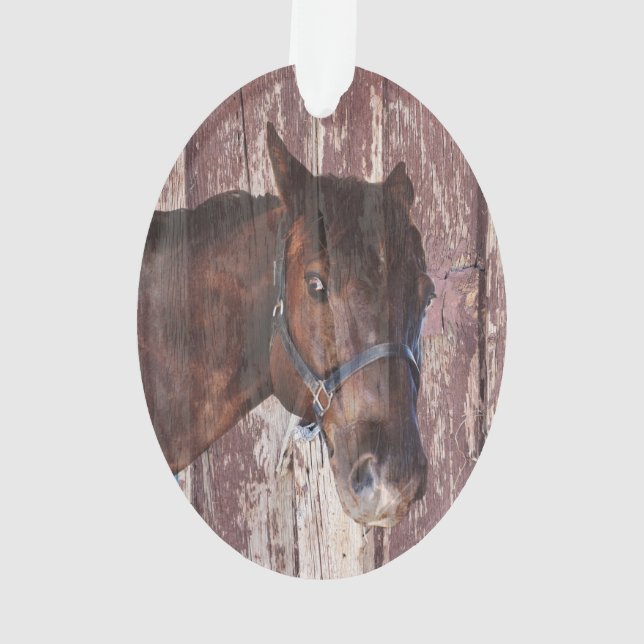Reitpferd, das mich mit seinen Augen ansieht Ornament (Rückseite)