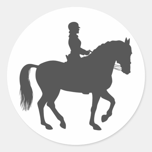 Reitpferd - Farbe wählen Runder Aufkleber (Vorderseite)
