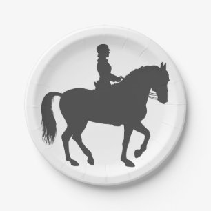 Reitpferd für weibliche Reiter - Farbe wählen Pappteller