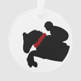 Reitpferd Jumper Silhouette Rose anzeigen Ornament