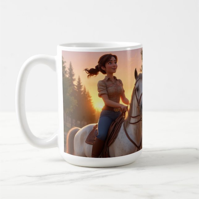 Reitpferd Kaffeetasse (Links)