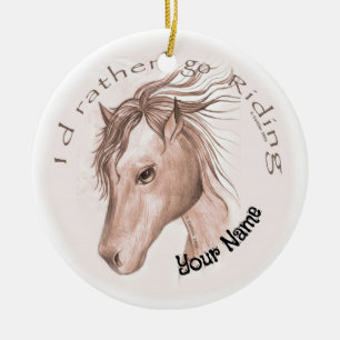 Reitpferd Keramik Ornament