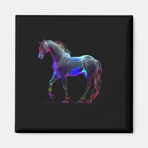 Reitpferd Lover Art Colorful Cowgirl Magnet