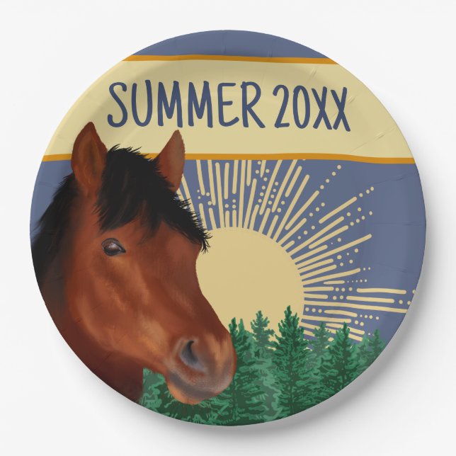 Reitpferd Lover Brown Pappteller (Vorderseite)