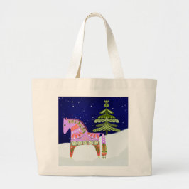 Reitpferd mit Pine Tree Tote Bag Jumbo Stoffbeutel