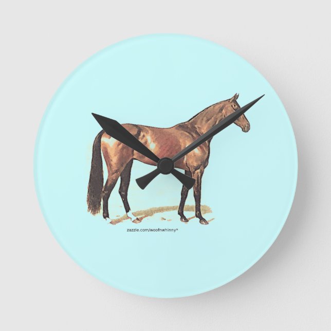 Reitpferd Runde Wanduhr (Vorderseite)