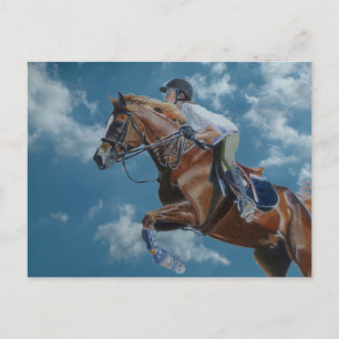 Reitpferd und Wolken Postkarte